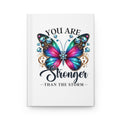 🦋 You Are Stronger Than the Storm Hardcover Journal — Inspirational Butterfly Notebook