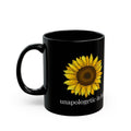 Sunflower 'Unapologetic in Full Bloom' Mug | Black Ceramic Coffee Cup